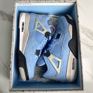 Men’s Mid-Top Blue/Black Shoes Sneakers Jordan 4 Retro University Blue